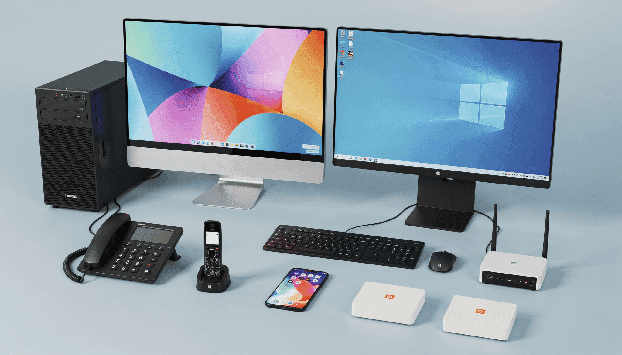 Postes informatiques — écrans, téléphones et accessoires